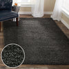 Modern Small Large Dark Charcoal Grey Thick Pile Area Rugs Plain Soft Shaggy Rug