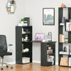 Space Saving Computer Desk Workstation with Shelves Storage Combo Bookcase Table