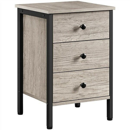 3 Drawer Nightstand Storage Metal Frame Dresser Organizer for Closets Hallway