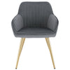 1x Kitchen Dining Chair Living Room Corner Chair with Velvet Steel Legs