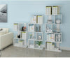 3/4/5/6 Tier S Shape Bookcase Bookshelf Free Standing Shelving Storage Unit Rack