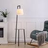 Modern LED Floor Lamp with Tea Table Shelves Storage Standing Corner Night Light