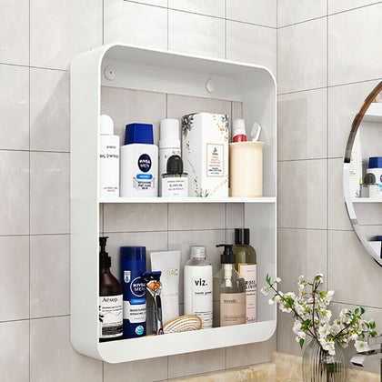 3 Tier White Bathroom Cabinet Wall Mounted Storage Cupboard Shelf Furniture Unit