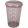 50 L Circular Plastic Laundry Linen Washing Basket Bin Storage Hamper With Lid