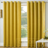 Plain Embossed Blockout Thermal Eyelet Ring Top Curtains, Ochre Mustard Yellow
