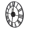 Metal 40CM 3D Wall Clock Round Antique Industrial Roman Numeral Home Cafe Decor