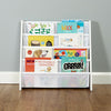 White Childrens Book Case Sling Storage Rack Shelf Boys/Girls Bedroom Furniture