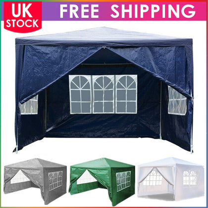 3x3m Party Tent Marquee Gazebo Garden Patio Wedding Canopy Waterproof Heavy Duty
