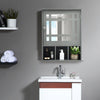 Bathroom Wall Storage Cabinet Wooden Hanging Medicine Organizer W/ Mirror White