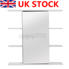 Bathroom Mirror Cabinet Vanity Medicine Storage Makeup Wall Cupboard Shelf White
