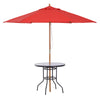 Outsunny Outdoor Round Dining Table Tempered Glass Top w/ Parasol Hole 80cm