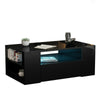 Modern High Gloss Coffee Table With Storage Drawers RGB LED Living Room Wooden
