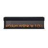 Black 70 Inch Inset Media Wall Electric Fireplace with Glass Configurated AGL069