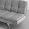 3 Seater Silver Velvt Fabirc Click-Clack Sofa Bed Recliner Sofabed Living Room
