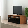 Modern 100cm Black & Walnut TV Unit Stand Cabinet RGB LED Lights Living Room