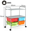 Drawers Storage Trolley 3 Tier Rolling Stationary Utility Cart W/Lockable Wheels