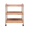 Bamboo 3 Tier Kitchen Storage Rack Serving Trolley Island Cart With Wheels