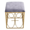 Velvet Dressing Table Stool Footstool Padded With Metal Leg Compact Dining Chair