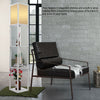 220V Modern Shelf Floor Lamp with 3-Tier Shelves Wooden Hallway Storage UK