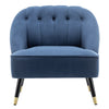 Scallop Back Armchair with Button Tufted Lounge Chair Living Bedroom Sofa Stool