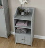 Bathroom Cupboard Storage Unit 2 Door Bath Cupboard 3 Shelf - Grey