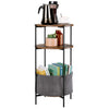 Coffee Table Round End Table 3 Tier Side Table Bedside Table with Storage Basket