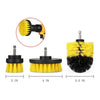 3x DRILL ATTACHMENT CLEANING BRUSH SET POWER SCRUB HOME CAR TILE BATHROOM YELLOW