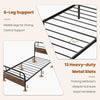 Single Size Bed Frame Platform Metal Slats Support Bed W/ Industrial Headboard