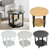 2 Tier Round Side Table Bedside Table End Table Nightstand Storage Shelf Stand