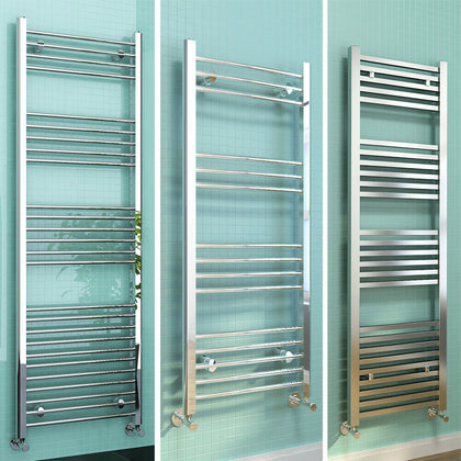 Bathroom Heated Towel Rail Radiator Chrome Straight / Curved / Square Shape