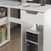 Computer Desk Office WhiteTable Workstation Study PC Furniture Drawer Bookcase H
