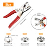 100X 9.5mm Studs Snap Popper Prong Pliers Ring Press Fasteners DIY Tool Kit UK