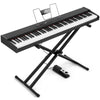 Portable Black Digital Piano 88 Weighted Keys Keyboard Pedal Stand LCD Mustar