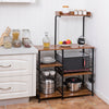 4-Tier Industrial Kitchen Baker’s Rack Utility Storage Shelf w/ Basket & Hooks