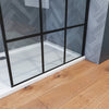 Wet Room Shower Enclosure Screen Black Walk In Glass Cubicle Panel 1000x1850mm