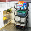 Mobile Kitchen Vegetable Fruit Storage Rack Stackable Metal Wire Basket Holder