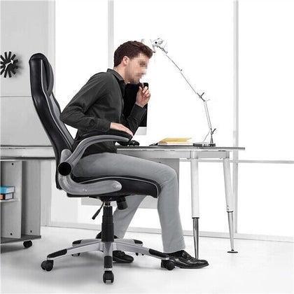 Office Gaming Chair Computer Racing Chair Swivel Task Chair with Adjustable Arms