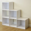 White 6 Cube Kids Toy/Games Storage Unit Girls/Boys Bedroom Shelves 3 Red Boxes