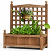 Garden Wooden Lattice Planter Flowerpot Trellis Climbing Rectangular Plant Box