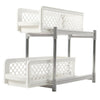 2 Tiers Bathroom Kitchen Storage Basket Shelf Stand with Slide Drawer Organizer