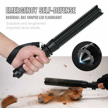 Super Bright Outdoor Baseball Bat Torch LED Flashlight Waterproof Security USB