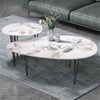 2PCS Stackable Coffee Table Marble Elegant Center Nest Side End Table Furniture