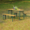 4 Seaters Bench Folding Trestle Table Set Outdoor Camping /Fete/Garden/Catering