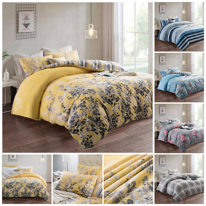 Luxury Reversible Floral Duvet Quilt Cover Bedding Set Single Double King Size