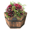 3PCS S/M/L Wooden Plant Planter Hexagon Flower Pot Rustic Style Garden Barrel