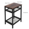 Industrial Sofa Side Table Bedside Lamp Table Nightstand With Shelf Metal Frame