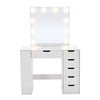 White Dressing Table W/ 10 LED Light Mirror Vanity Makeup Desk 6 Drawers Cabinet