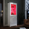 High Gloss White Display Cabinet Sideboard Cupboard Storage Door with LED Lights