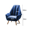 Upholstered Wing High Back Accent Chair Armchair Lounge Sofa Velvet Fabric Blue