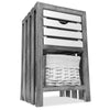 Elegant Wooden Bedside Cabinet 1 Wicker Basket 2 Drawer Bathroom Organiser